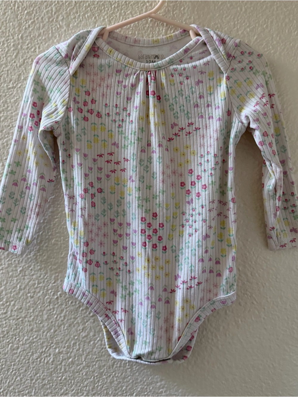 garanimals toddler girl floral long sleeve onesie